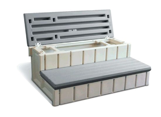 36IN STORAGE STEP GRAY LEISURE ACCENTS LASS36-SC-G