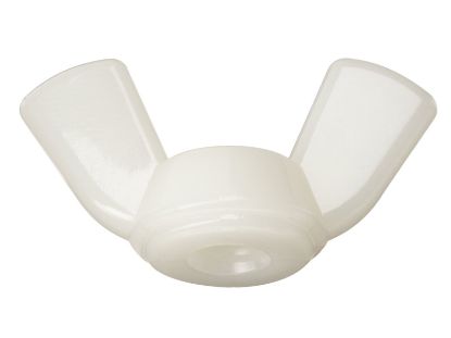 WHITE NYLON WING NUT FOR PLUGS LNWN2520