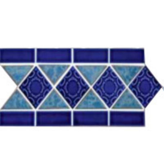 LISTELLO ATLANTIC BLUE 6IN X 12IN 10 PCS 5.7 SF/ CTN GLAZED  MAS L 354 S