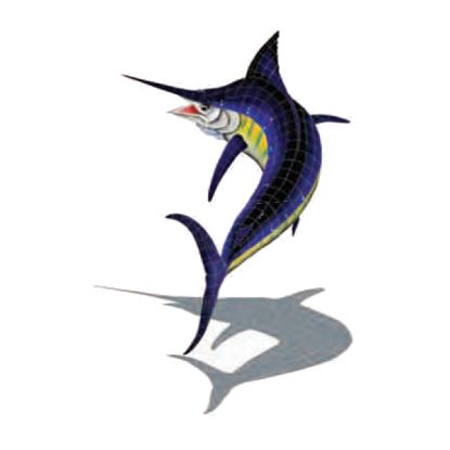 MARLIN W/ SHADOW 92IN X 56IN TILE ARTISTRY IN MOSAICS MSHBLUL