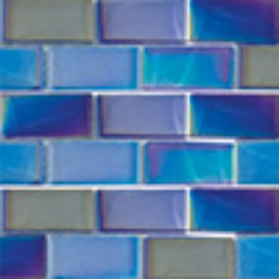 AIM GLASS BLUE GRAY 1IN X 2IN 11 SF/ CTN MASTER GLASS TILE MT82348B1