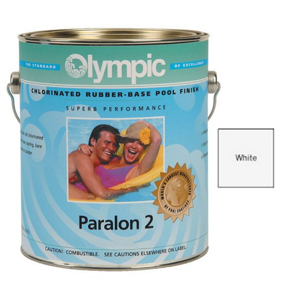5 GAL PARALON 2 ENAMEL RUBBER BASE WHITE OLYMPIC KELLEY  290 5 GALLON