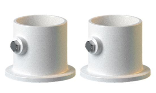 1.9IN DECK LADDER FLANGE 2 SET PERMACAST WHITE ALUMINUM PF2119BS