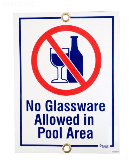 NO GLASSWARE SIGN R232600
