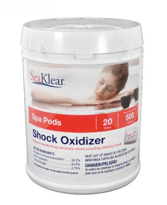 SPA PODS SHOCK OXIDIZER 20/PK 12/CS SEAKLEAR 1160051