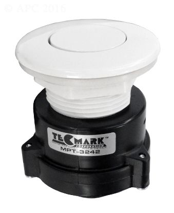 AIR BUTTON MPT SERIES WHITE LOW PROFILE  1 5/8IN DIA  MPT-01010-3242