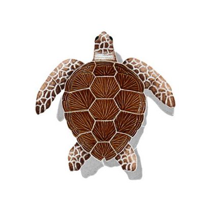 LGGRHEAD TURTLE BROWN 9IN X 8IN W/ SHADOW TILE ARTISTRY IN  TLSBROS