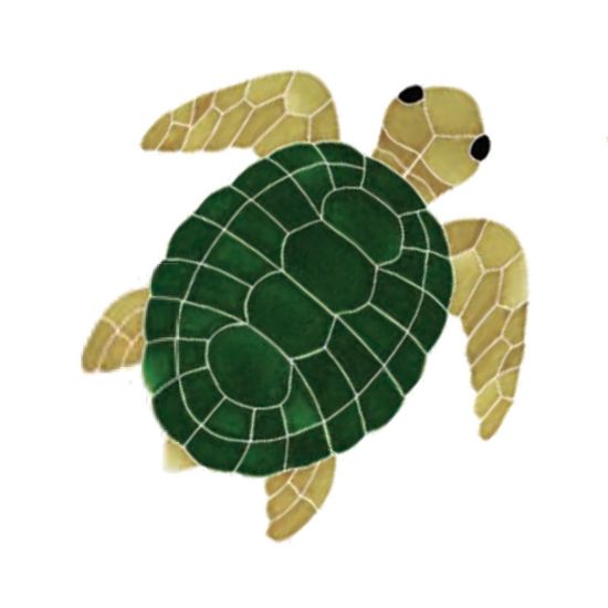 TURTLE NATURAL TOP 7IN X 8IN W/ SHADOW TILE ARTISTRY IN  TURNATTB