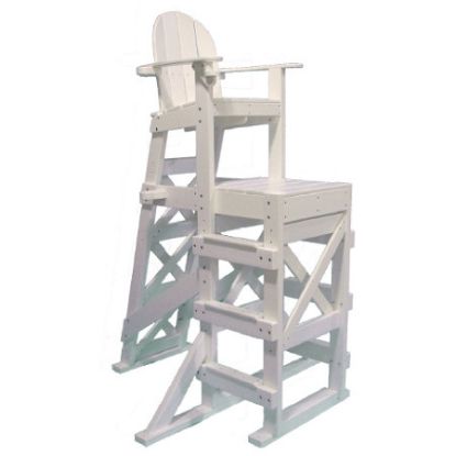 PLASTIC LIFEGUARD CHAIR - WHITE TALL  SIDE STEP TLG530