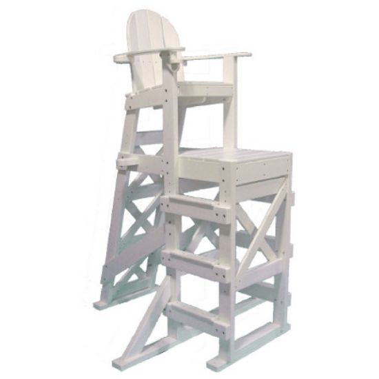 PLASTIC LIFEGUARD CHAIR - WHITE TALL  SIDE STEP TLG530