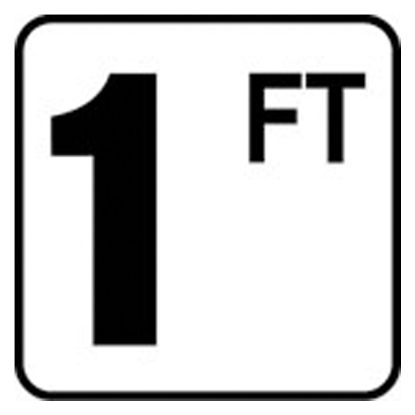 6IN VINYL STICKON 1FT FT SERIES INLAYS DEPTH MARKER V620010