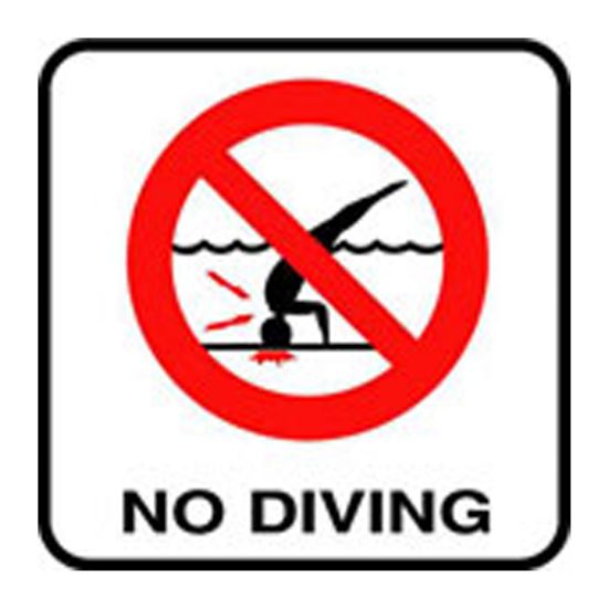 6IN VINYL STICKON NO DIVING SYMBOL MG SERIES INLAYS INFO  V621500