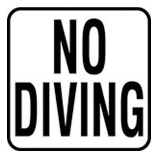 6IN VINYL STICKON NO DIVING MG SERIES INLAYS INFO TILE V621501