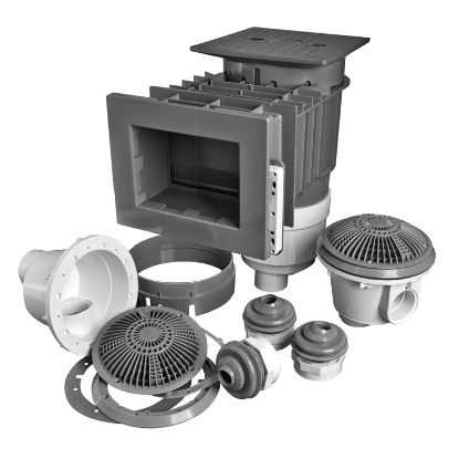 SKIMMER 1.5 BUILDERS PACK WIDE MOUTH GREY W/ MAIN DRAIN & 2  545-8537