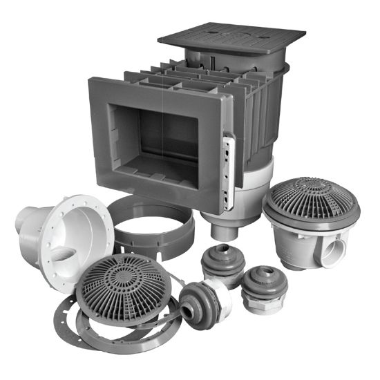 SKIMMER 1.5 BUILDERS PACK WIDE MOUTH GREY W/ MAIN DRAIN & 2  545-8537