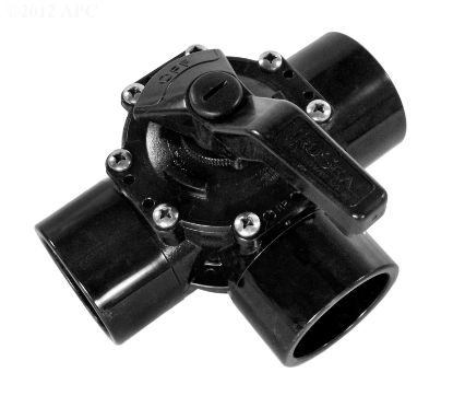 2IN CPVC 3 WAY DIVERTER VALVE TRUSEAL WATERWAY BLACK  600-7100-CPVC