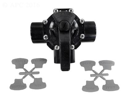 1.5IN CPVC 3 WAY DIVERTER VALVE TRUSEAL WATERWAY BLACK  600-7200-CPVC