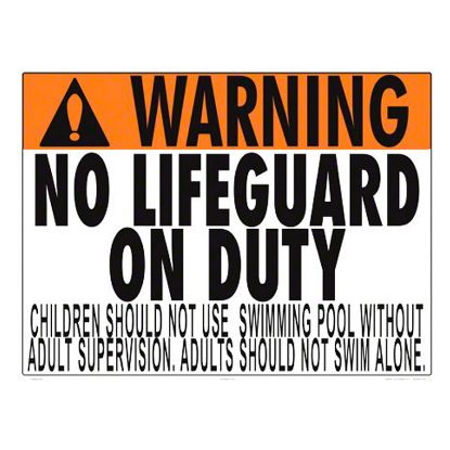 NO LIFEGUARD ON DUTY SIGN 1104WS2418E