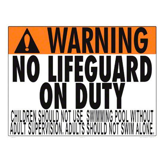 NO LIFEGUARD ON DUTY SIGN 1104WS2418E