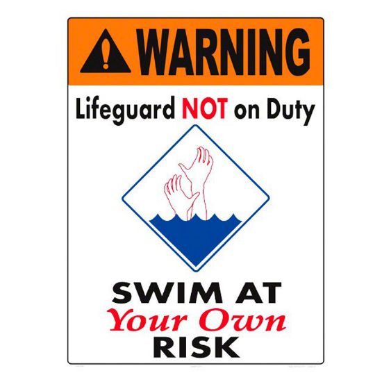 NO LIFEGUARD SIGN 1105WS1824E