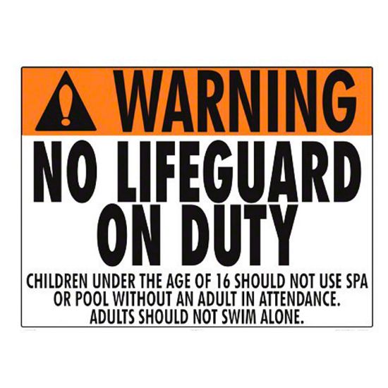 NO LIFEGUARD ON DUTY SIGN 1303WS2418E