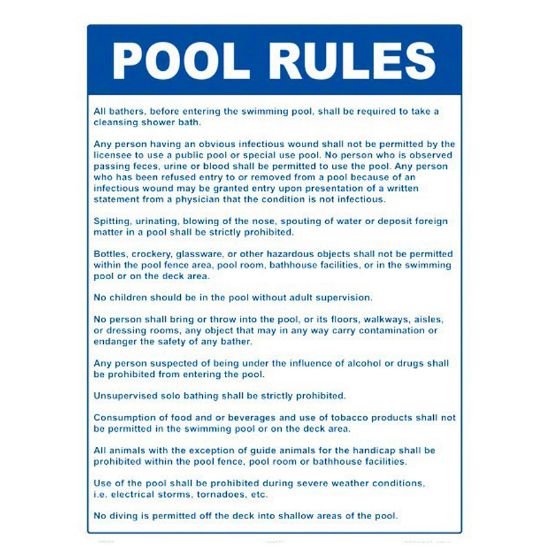 POOL RULES (OHIO ONLY 2029WS1824E