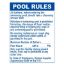 POOL RULES NY ALL SUPERVISORY 18INX24IN WHITE ALUMINUM 2038WA1824E