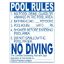 POOL RULES ALUMINUM SIGN (DC 2041WA1824E