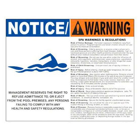 NOTICE/WARNING 30 X 24 4600WS3024E
