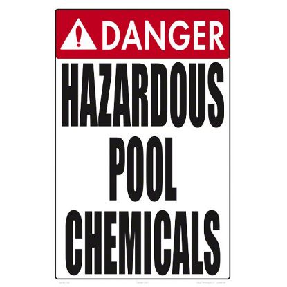 HAZARDOUS POOL CHEMICALS SIGN 5001WS1218E