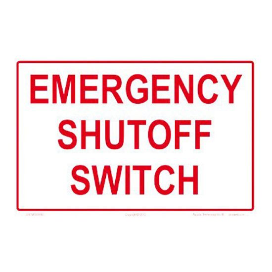 EMERGENCY SHUTOFF SWITCH SIGN 6501WS0906E