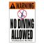 NO DIVING ALLOWED SIGN 12IN X 18IN HEAVY DUTY ALUMINUM 6604WA1218E