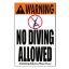 NO DIVING ALLOWED SIGN 12IN X 18IN HEAVY DUTY PLASTIC 6604WS1218E
