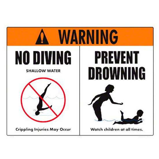 NO DIVING/PREVENT DROWNING 6610WS2418E