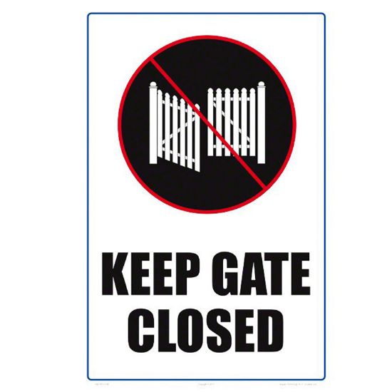 KEEP GATE CLOSED 12X8 PLASTIC ENGLISH 6901WS1218E