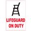 LIFE GUARD ON DUTY PLASTIC 7080WS1218E