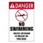 DANGER NO SWIMING SIGN 7321WS1218E