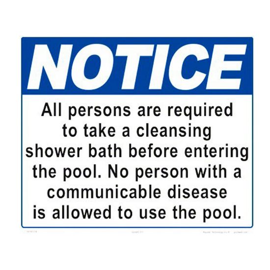 SHOWER/COMMUNICABLE DISEASE SIGN 7501WS1210E