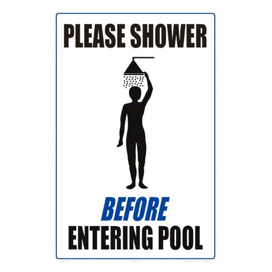 PLEASE SHOWER ALUMINUM SIGN (DC 7503WA1218E