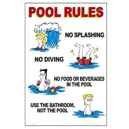 POOL RULES SIGN 8708WS1218E