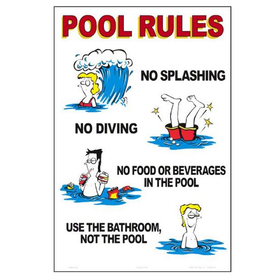 POOL RULES SIGN 8708WS1218E