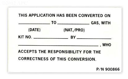 DECAL-GAS CONVERSION DATA 900866