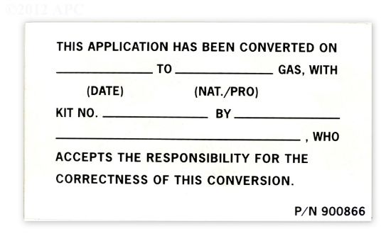 DECAL-GAS CONVERSION DATA 900866