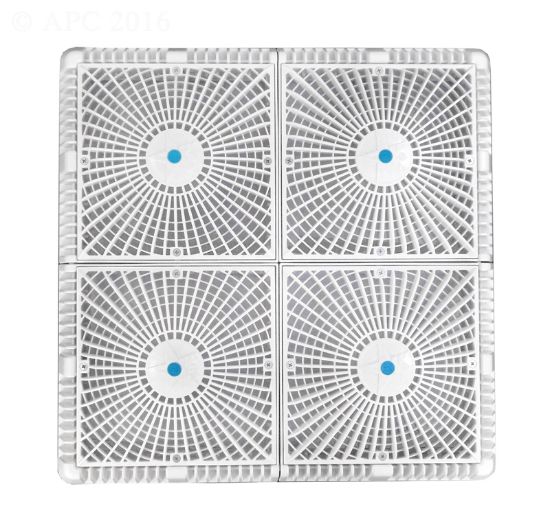 18IN SQ MO FLOW SUCTION W/SCREWS WHITE (VGB 18MF101