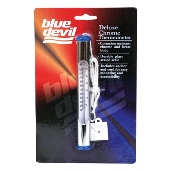 6IN CHROME/BRASS THERMOMETER (12/CASE B8130C