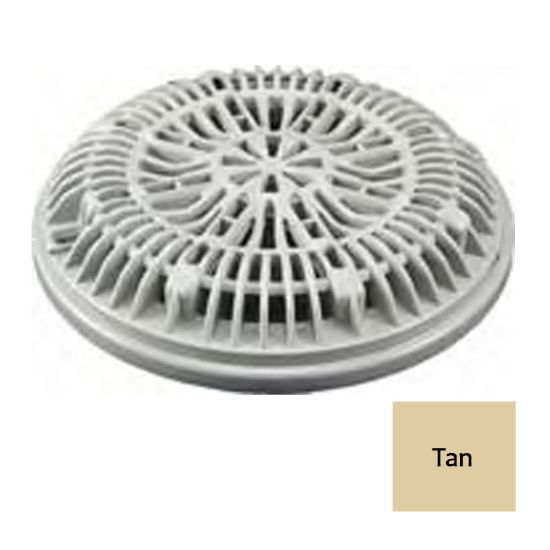 VINYL POOL MAIN DRAIN RING 8IN ANTI VORTEX LID TAN 25548-009-000