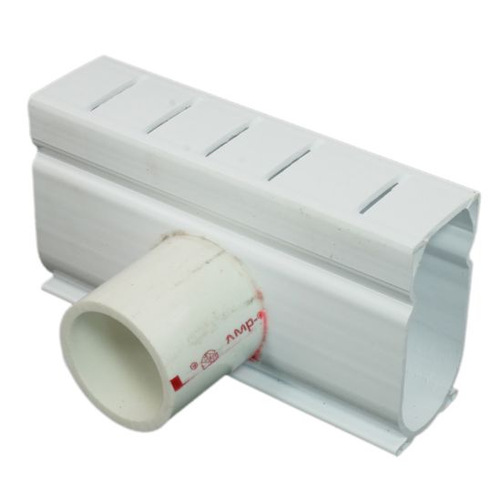 DECK DRAIN SIDE ADAPTER WHITE EACH STEGMEIER DSAW