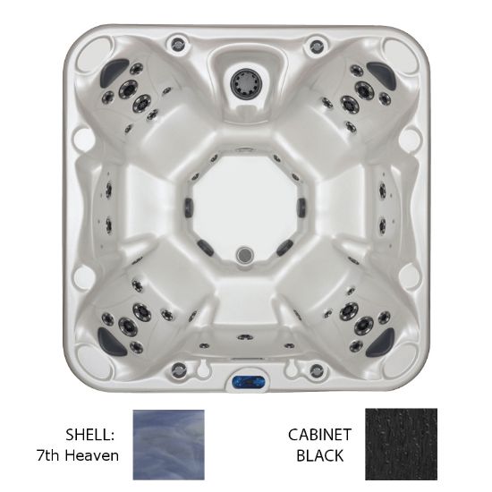 LAKE CHAMPLAIN 7TH HEAVEN SHELL SPA BLACK CABINET W/ OZONE 204-LX-TQ-2