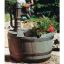 WHISKEY BARREL PLANTER FOUNTAIN WEATHERED WOOD FINISH LITTLE 14940294