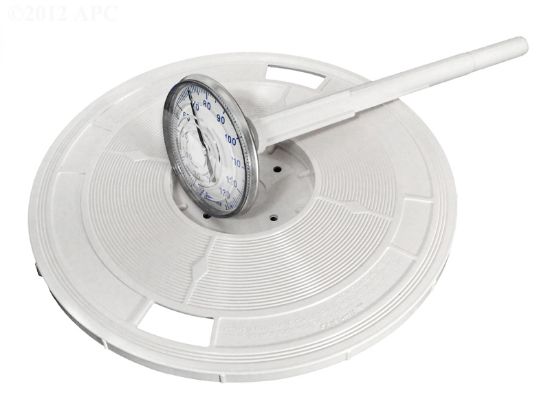9-3/16IN ROUND WHITE SKIMMER LID W/THERMOMETERE L4W